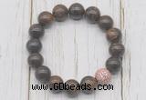 CGB5696 10mm, 12mm bronzite beads with zircon ball charm bracelets