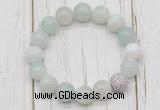 CGB5703 10mm, 12mm sea blue banded agate beads with zircon ball charm bracelets