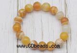 CGB5705 10mm, 12mm yellow banded agate beads with zircon ball charm bracelets