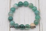 CGB5708 10mm, 12mm green banded agate beads with zircon ball charm bracelets