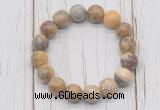 CGB5714 10mm, 12mm yellow crazy lace agate beads with zircon ball charm bracelets