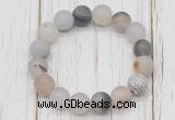 CGB5802 10mm, 12mm matte montana agate beads with zircon ball charm bracelets