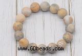 CGB5804 10mm, 12mm matte yellow crazy lace agate beads with zircon ball charm bracelets