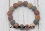 CGB5812 10mm, 12mm matte picasso jasper beads with zircon ball charm bracelets