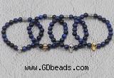 CGB6036 8mm round blue tiger eye bracelet with skull for men