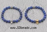 CGB6046 8mm round lapis lazuli bracelet with skull for men