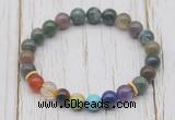 CGB6211 8mm Indian agate 7 chakra beaded mala stretchy bracelets