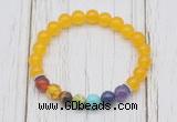 CGB6254 8mm candy jade 7 chakra beaded mala stretchy bracelets