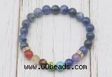 CGB6278 8mm sodalite 7 chakra beaded mala stretchy bracelets