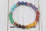 CGB6344 8mm 7 chakra gemstone beaded mala stretchy bracelets