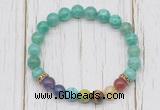 CGB6354 8mm peafowl agate 7 chakra beaded mala stretchy bracelets