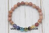 CGB6360 8mm wooden jasper 7 chakra beaded mala stretchy bracelets