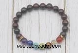 CGB6361 8mm brecciated jasper 7 chakra beaded mala stretchy bracelets