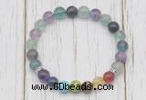 CGB6374 8mm fluorite 7 chakra beaded mala stretchy bracelets