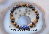 CGB6418 8mm round yellow tiger eye & lapis lazuli  beaded bracelets