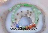 CGB6443 8mm round green aventurine 7 chakra beads adjustable bracelets