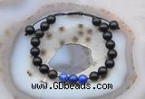 CGB6597 8mm round golden obsidian & lapis lazuli adjustable bracelets