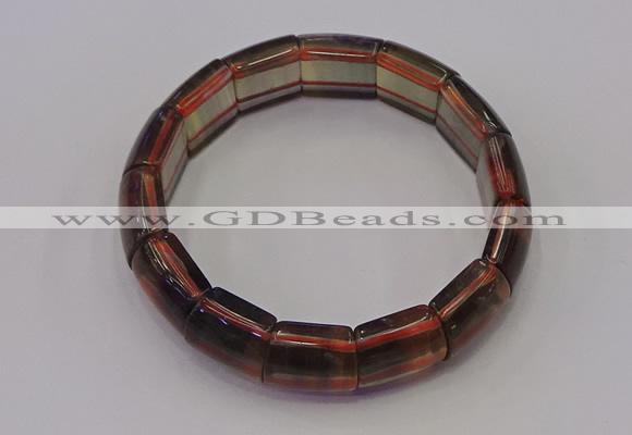 CGB664 7.5 inches 13*15mm rainbow fluorite gemstone bracelet