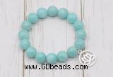 CGB6817 10mm, 12mm amazonite beaded bracelet with alloy pendant