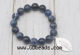 CGB6819 10mm, 12mm sodalite beaded bracelet with alloy pendant