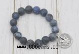 CGB6910 10mm, 12mm matte sodalite beaded bracelet with alloy pendant