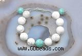 CGB6937 12mm round white howlite & sea sediment jasper adjustable bracelets