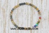 CGB7001 7 chakra 4mm golden & blue tiger eye beaded meditation yoga bracelets