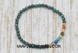 CGB7009 7 chakra 4mm green tiger eye beaded meditation yoga bracelets