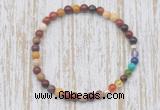 CGB7018 7 chakra 4mm mookaite beaded meditation yoga bracelets