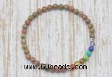 CGB7019 7 chakra 4mm unakite beaded meditation yoga bracelets