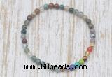 CGB7028 7 chakra 4mm Indian agate beaded meditation yoga bracelets