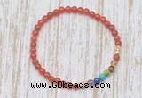 CGB7032 7 chakra 4mm red agate beaded meditation yoga bracelets