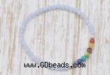 CGB7034 7 chakra 4mm blue lace agate beaded meditation yoga bracelets