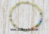 CGB7041 7 chakra 4mm flower jade beaded meditation yoga bracelets