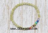 CGB7042 7 chakra 4mm China jade beaded meditation yoga bracelets