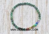 CGB7044 7 chakra 4mm African jade beaded meditation yoga bracelets