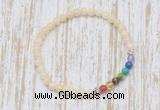 CGB7046 7 chakra 4mm honey jade beaded meditation yoga bracelets