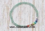 CGB7048 7 chakra 4mm green aventurine beaded meditation yoga bracelets