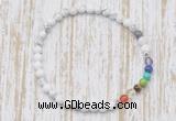 CGB7053 7 chakra 4mm white howlite beaded meditation yoga bracelets