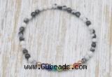 CGB7076 7 chakra 4mm black & white jasper beaded meditation yoga bracelets