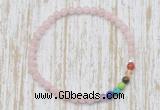 CGB7093 7 chakra 4mm pink morganite beaded meditation yoga bracelets