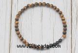 CGB7122 4mm yellow tiger eye & black onyx beaded meditation yoga bracelets