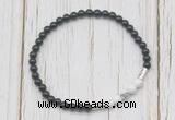 CGB7125 4mm black onyx & white howlite beaded meditation yoga bracelets