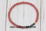 CGB7129 4mm red agate & black onyx beaded meditation yoga bracelets