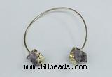 CGB720 13*18mm oval druzy amethyst gemstone bangles wholesale