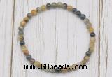 CGB7201 4mm tiny golden & blue tiger eye beaded meditation yoga bracelets