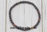 CGB7204 4mm tiny red tiger eye beaded meditation yoga bracelets