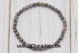 CGB7217 4mm tiny grey opal beaded meditation yoga bracelets