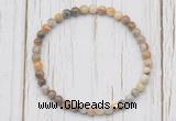 CGB7226 4mm tiny yellow crazy lace agate beaded meditation yoga bracelets