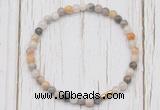 CGB7227 4mm tiny bamboo leaf agate beaded meditation yoga bracelets